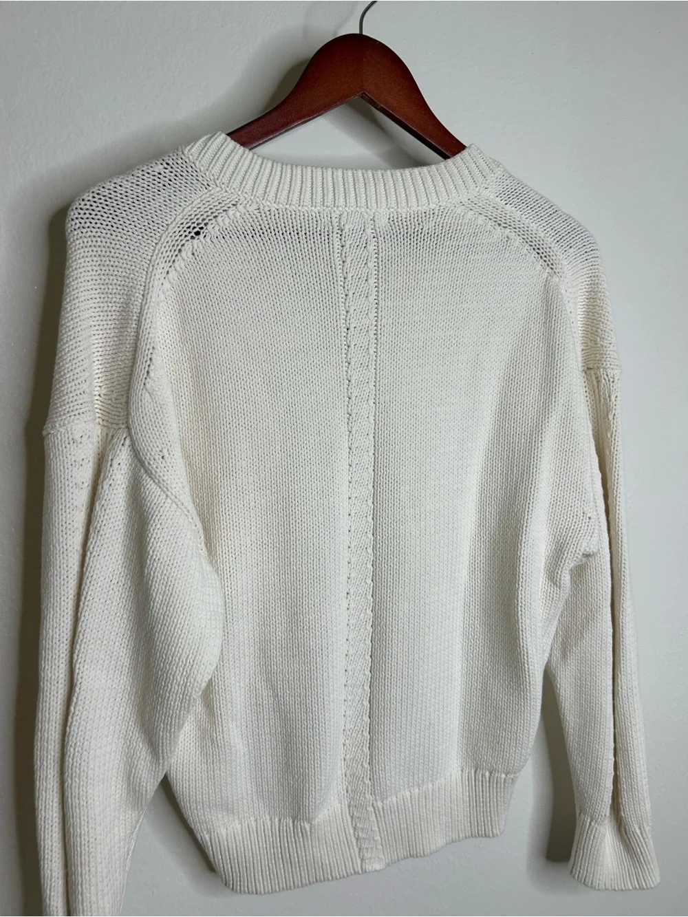 NWT J. Crew Cotton-Blend V-neck Pullover Sweater in Ivory Size Small